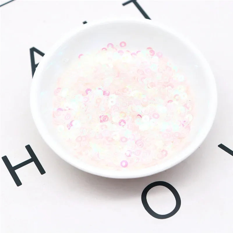 10g Solid Color Sequins Flat Round Pvc Clothing and Shoes Accessories DIY Hand-embroidered Flat Pieces 3mm 4mm 5mm 6mm - AB T