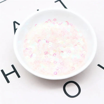 10g Solid Color Sequins Flat Round Pvc Clothing and Shoes Accessories DIY Hand-embroidered Flat Pieces 3mm 4mm 5mm 6mm - AB T