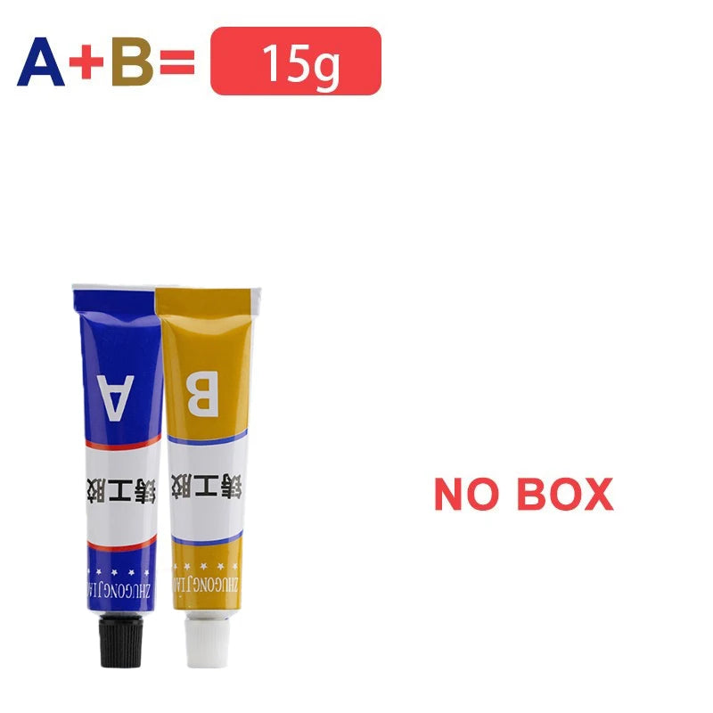 Upgraded High Strength Metal Repair Glue Heat Resistance Cold Weld Plastic Repair Casting Adhesive AB Glue Sealant - 15g No B
