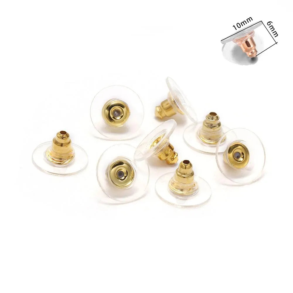 200-2000pcs Soft Silicone Rubber Earring Back Stoppers for Stud Earrings DIY Earring Findings Accessories Bullet Tube Ear Plu