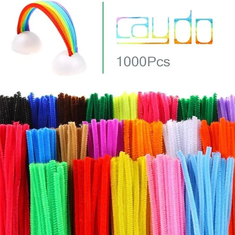100/50Pcs Chenille Stems Bulk 22 Colors Chenille Pipe Cleaner Stems Kids Art and Crafts Projects and Decorations(6 MM x 12 in
