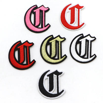 New 1PC Gothic Alphabet Embroidery Patches Iron On Letter Patch A-Z Patch Embroidered Patch Sew On Patches For Clothing Name 