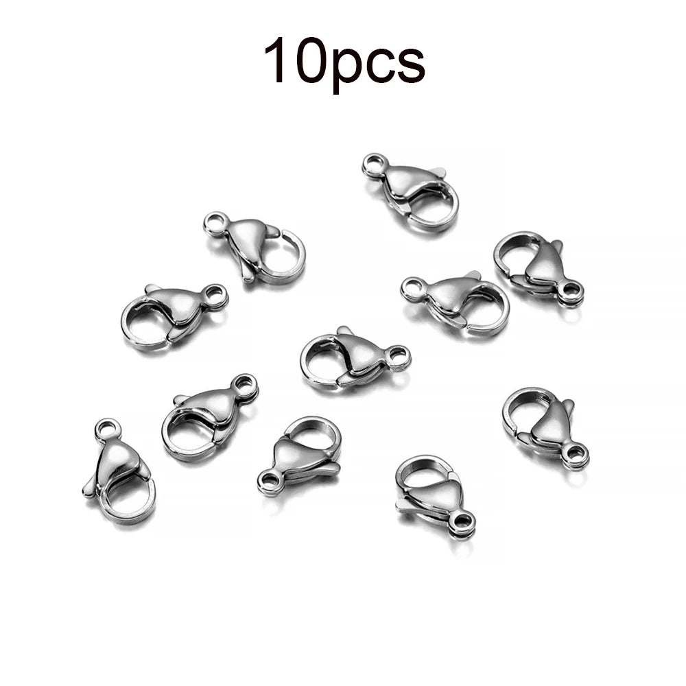 10-30Pcs Stainless Steel Gold Plated Lobster Clasp Claw Clasps For Bracelet Necklace Chain Diy Jewelry Making Findings Suppli
