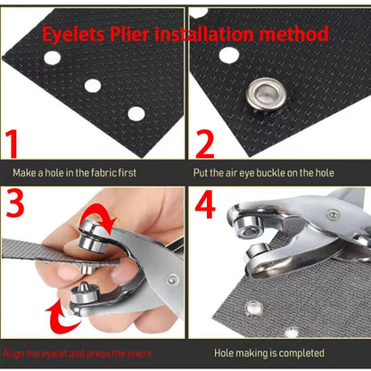 100sets 4mm Metal Eyelet and Eyelet Punch Die Tool Grommet DIY Manual Tools Kit Leather Craft Clothing Leather Belt Hat