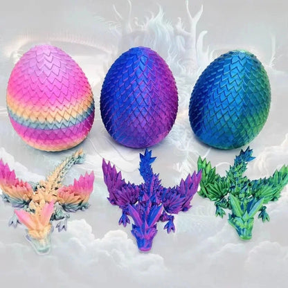 3D Printed Dragon Colorful Gem Dragon Figurines Movable Joint Rotatable Articulated Dragon Crafts Desktop Western Action Figu