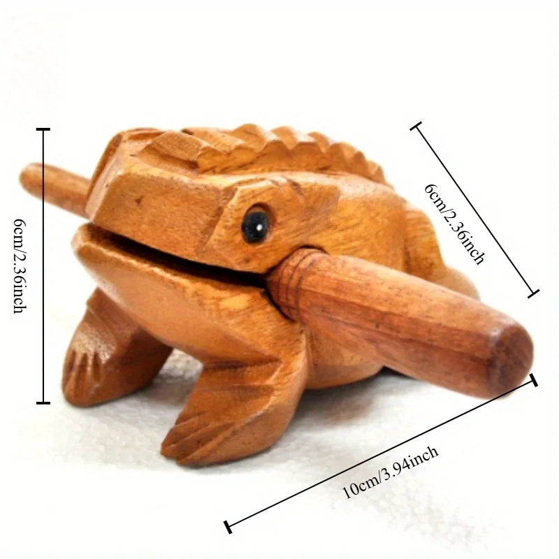 1PC Thailand Frog Wood Carving Ornaments Hand-carved Toad Creative Vocal Toys Solid Wood Toad Craft Scenic Souvenirs - 3
