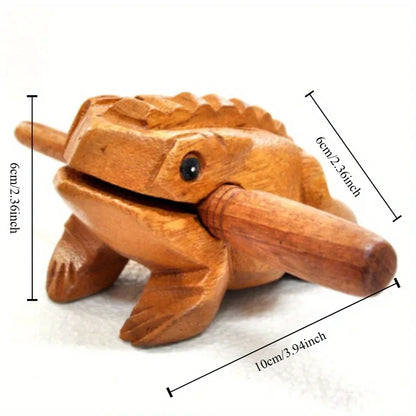 1PC Thailand Frog Wood Carving Ornaments Hand-carved Toad Creative Vocal Toys Solid Wood Toad Craft Scenic Souvenirs - 3