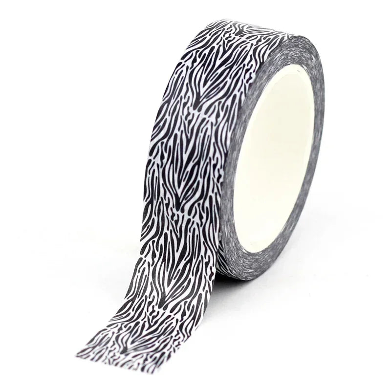 NEW 1PC 10M Decorative Black and White Japanese Washi Tape Set DIY Journaling Adhesive Moon Masking Tape Cute Stationery - NO