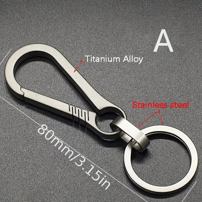 Titantium Carabiner Keychain Carabiner Hook Key Ring Key Holder with Bottle Opener for Camping Hiking Fishing Travel Outdoor 