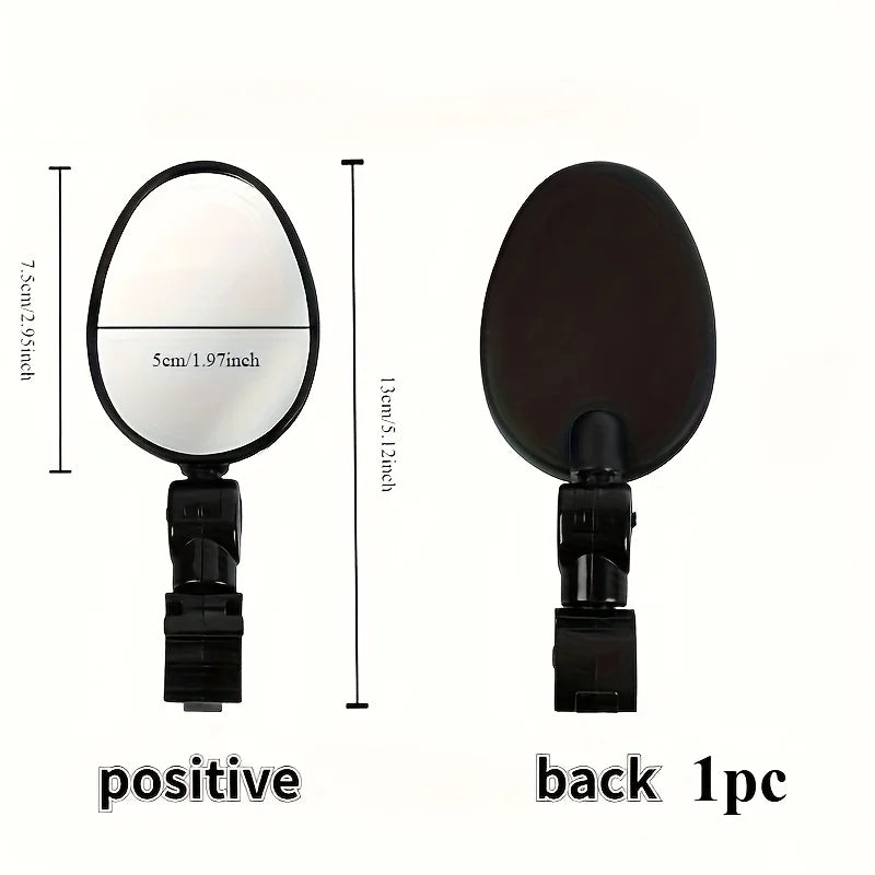 1/2PCS Bike Mirrors, Acrylic Convex Oval Rearview for Cycling360° Rotatable Shockproof Handlebar Mount Mirrors for Mountain &