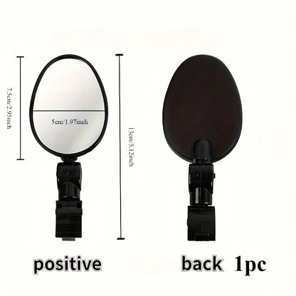 1/2PCS Bike Mirrors, Acrylic Convex Oval Rearview for Cycling360° Rotatable Shockproof Handlebar Mount Mirrors for Mountain &