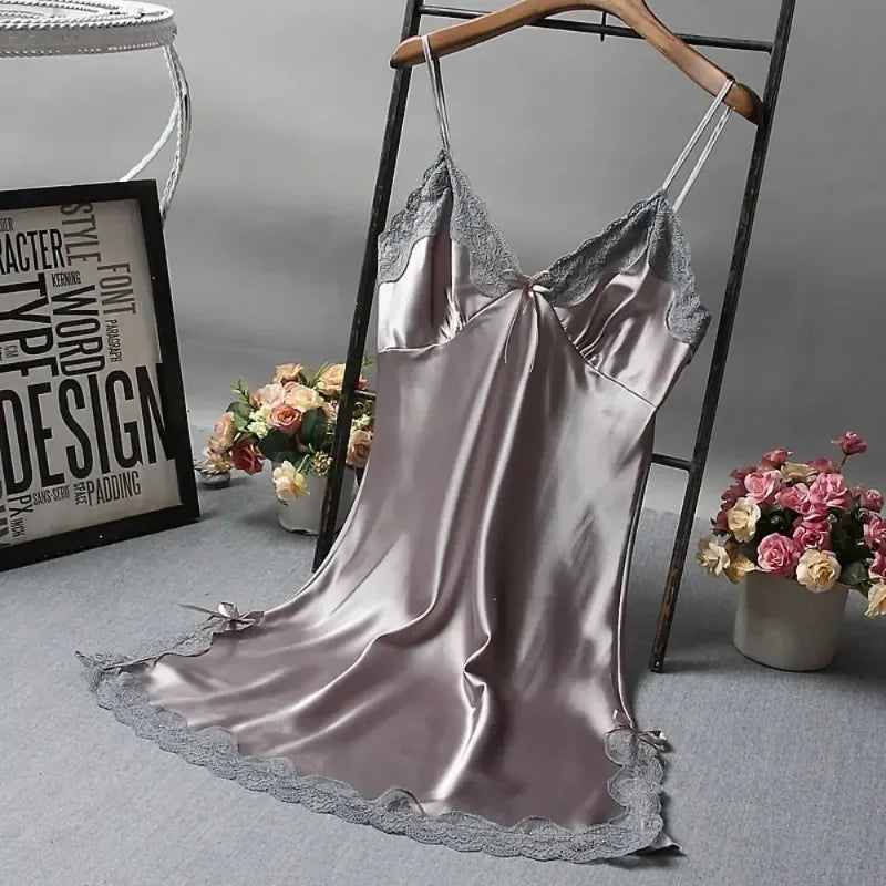 Sexy Lace Patchwork Camisola Lingerie Nighty Wedding Dress Sleep Wear Nightdress Clothes Women's Nightgowns Sexy Nightwear - 