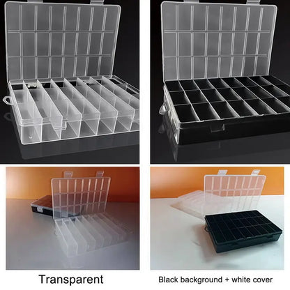 24 Grids Compartment Plastic Storage Box Jewelry Earring Box Bead Screw Container Home Storage Case Display Organizer Contain