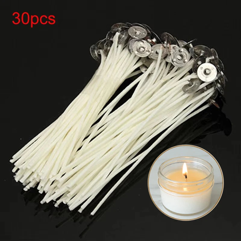 30pcs Candle Wicks Cotton Core DIY Smokeless Wax Pure Cotton Core Waxed For Candle Making