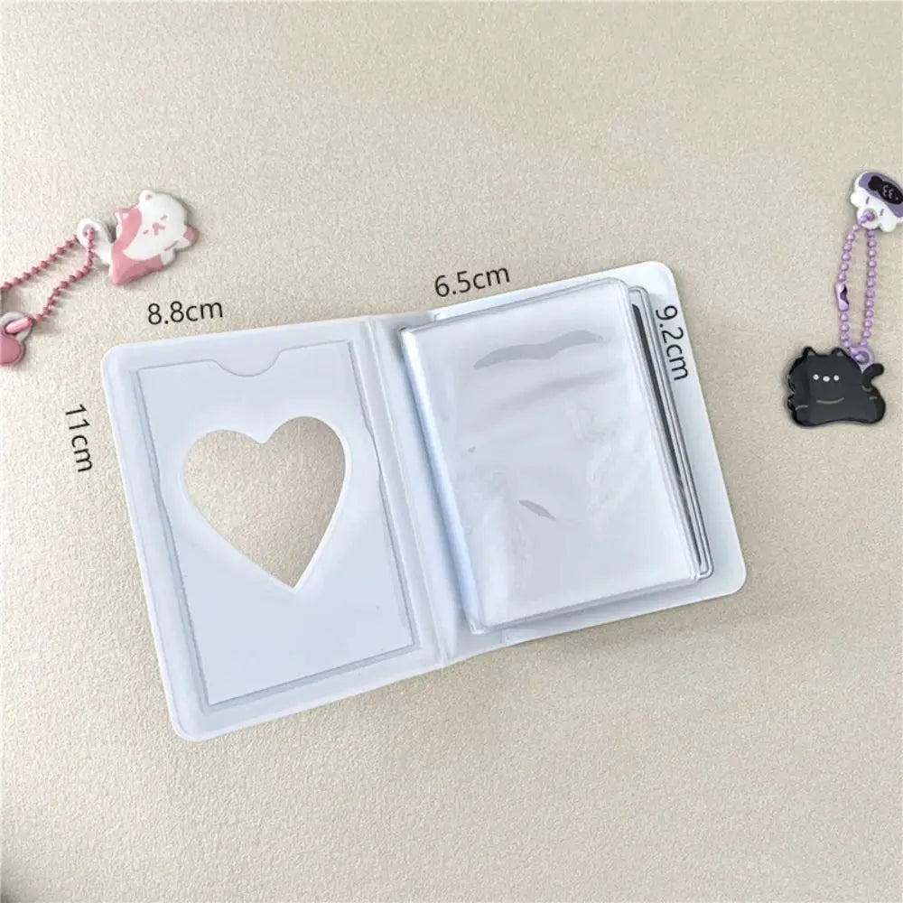 Cute Bear Photo Album 3 Inch Love Heart Hollow Picture Storage Case Kpop Card Binder Name Card Book Photocard Holder