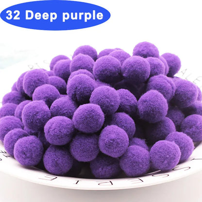 30-300Pcs Soft Pom Poms Fluffy Balls Pompon Mixed 40Colors Pompom Fur Ball for Kids DIY Craft Wedding Decor 8/10/15/20/25/30m