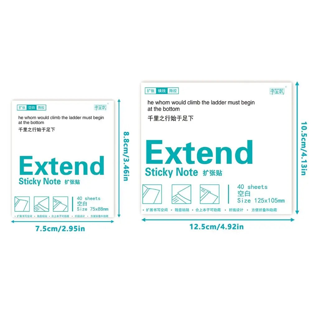 Lined/Blank/Grid Sticky Notes Clear See-Through No Blocking Text Extend Sticky Notes Self-Adhesive Memo Pads Gift