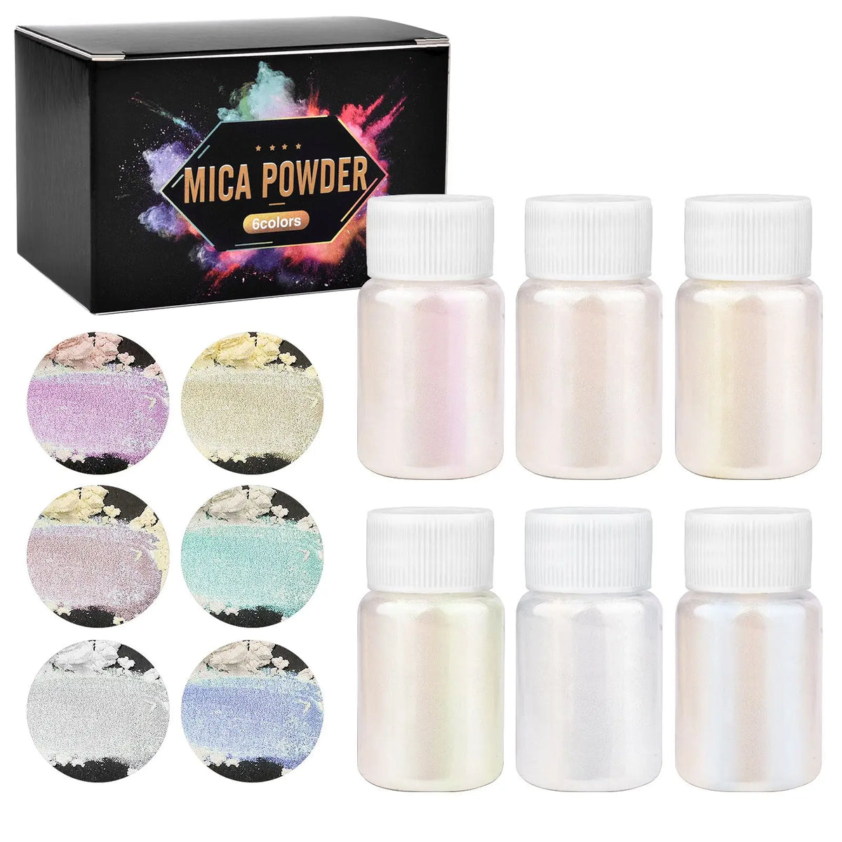 6 Colors/Set Pearl Powder Pigment DIY Epoxy Resin Mold Colorant Dye Mineral Powder Epoxy Resin Dye Pearl Pigment Glitter Craf