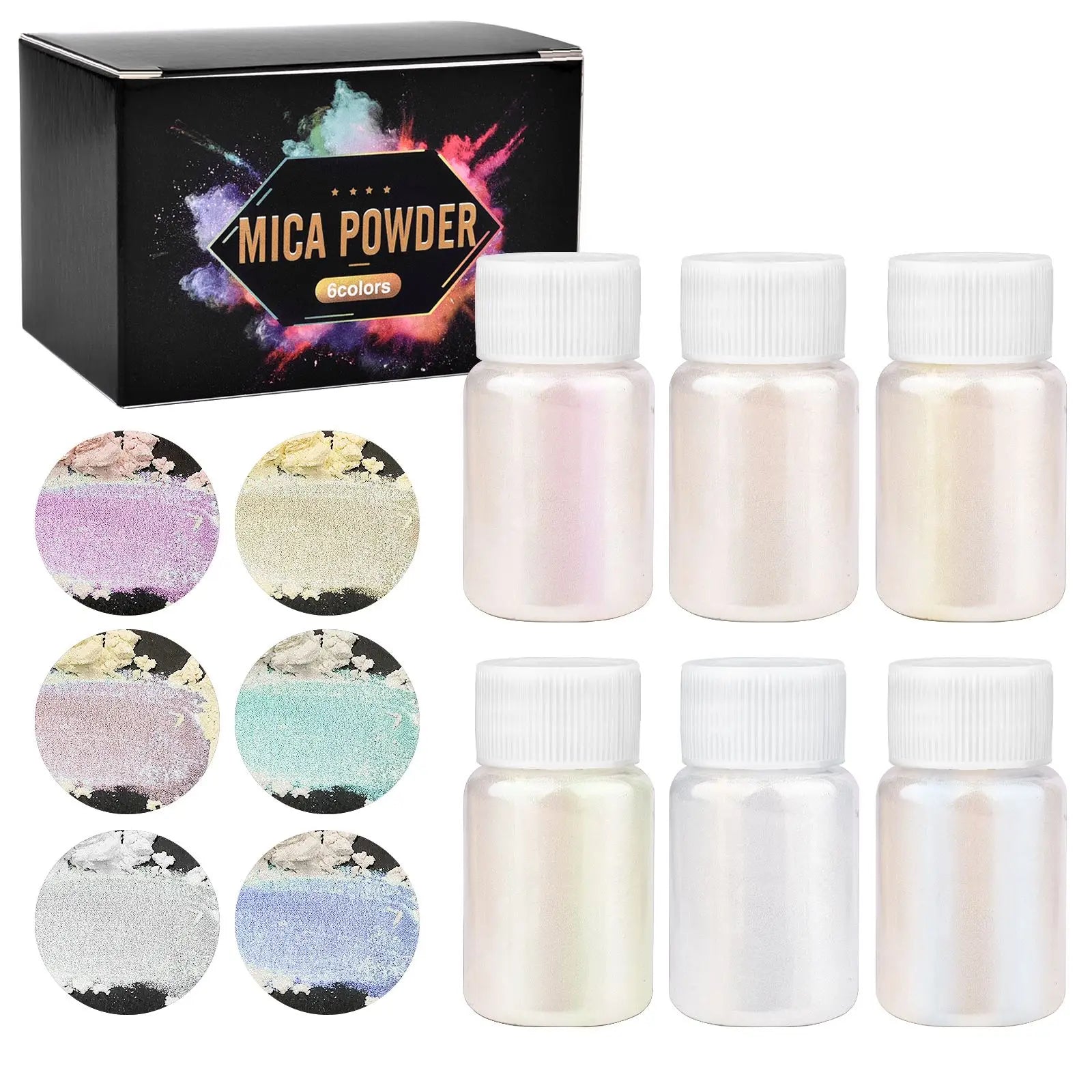 6 Colors/Set Pearl Powder Pigment DIY Epoxy Resin Mold Colorant Dye Mineral Powder Epoxy Resin Dye Pearl Pigment Glitter Craf