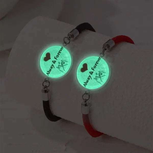 Romantic Luminous Sun Moon Couple Bracelets for Women Men Handmade Braided Rope Matching Bracelet Charms Lover Jewelry Gifts 