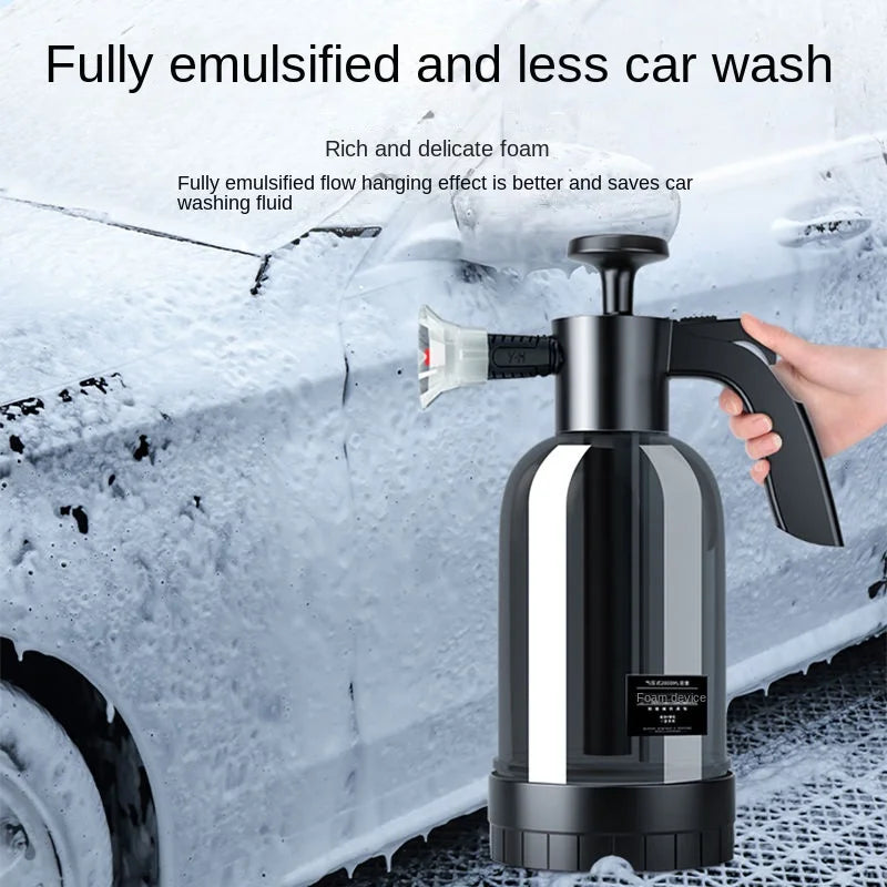 2L Hand Pump Foam Sprayer with 3 Types of Nozzle Hand Pneumatic Foam Cannon Snow Foam Car Wash Spray Bottle Car Window Cleani