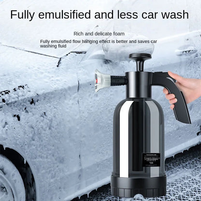 2L Hand Pump Foam Sprayer with 3 Types of Nozzle Hand Pneumatic Foam Cannon Snow Foam Car Wash Spray Bottle Car Window Cleani