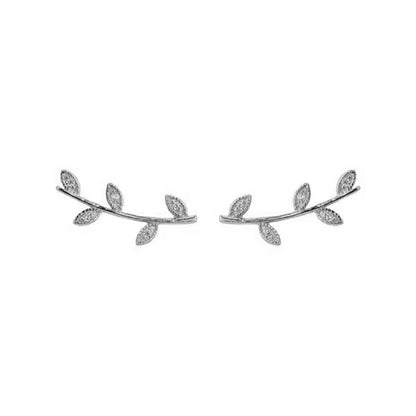 2021 gold-plated Ear Jackets Climbers Clip Earrings For Women CZ Zircon Stud Earring Earcuffs Men Jewelry - Silver A