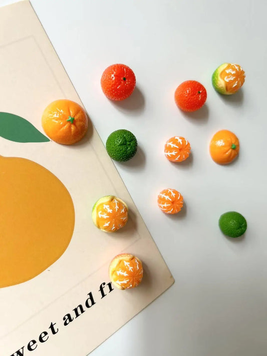 Creative cute orange refrigerator magnet Kindergarten teaching office home decoration fun black and white board message board