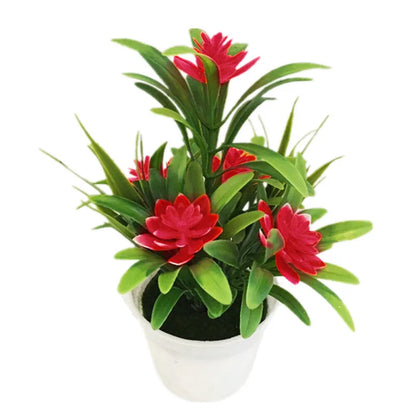 Artificial Flowers Plant Pot Simulate Fake Plastic Flowers Home Office Decor Gift Desktop Bonsai Wedding Party Balcony Orname