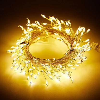 USB Power LED Firecracker String Lights Remote Control Garland Fairy Lights for Wedding Party Garden Plants Christmas Decorat