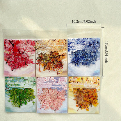Journamm 20pcs Branches DIY Journal Material PET Stickers Scrapbooking Arts and Crafts Projects Decor Photo Album Collage