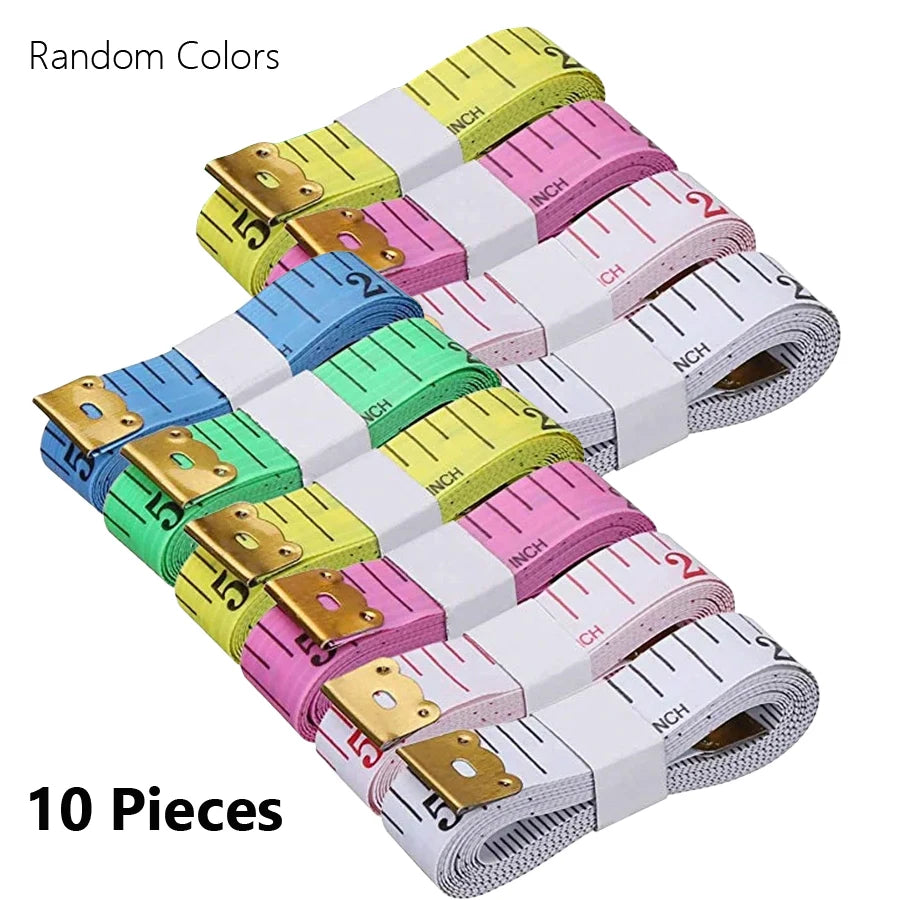 1/5/10Pcs 150cm/60-Inch Soft Body Measuring Ruler Tailor Tape Measure Centimeter Meter Sewing Measuring Tape in Random Colors