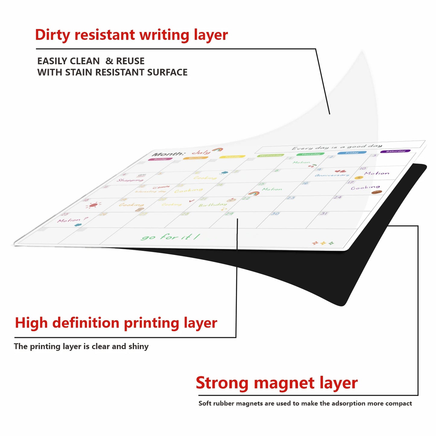 Magnetic Calendar For Fridge Monthly Weekly Planner Calendar Table Dry Erase Whiteboard With Pen Fridge Sticker Message Board