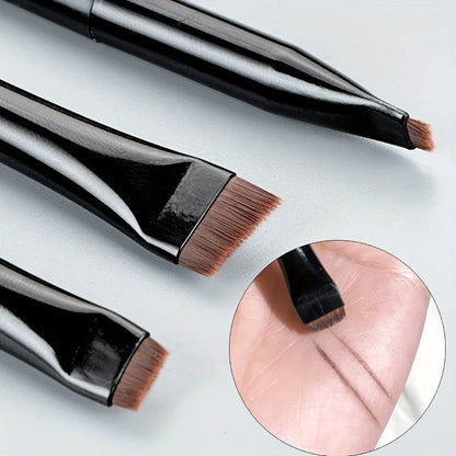 3pcs Makeup Brush Set, Blade Eyeliner Brush Fine Oblique Head Eyebrow Brush Outline Eyeliner Ultra-Thin Eye Shadow Brush Make