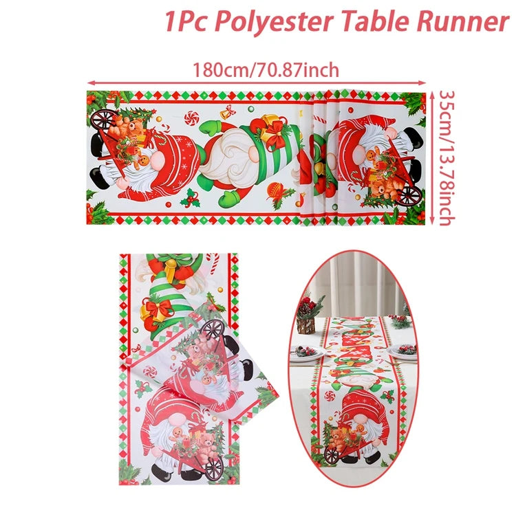 Christmas Table Runner Merry Christmas Decoration for Home Xmas Party Decor 2025 Navidad Notal Noel Ornament Happy New Year 2