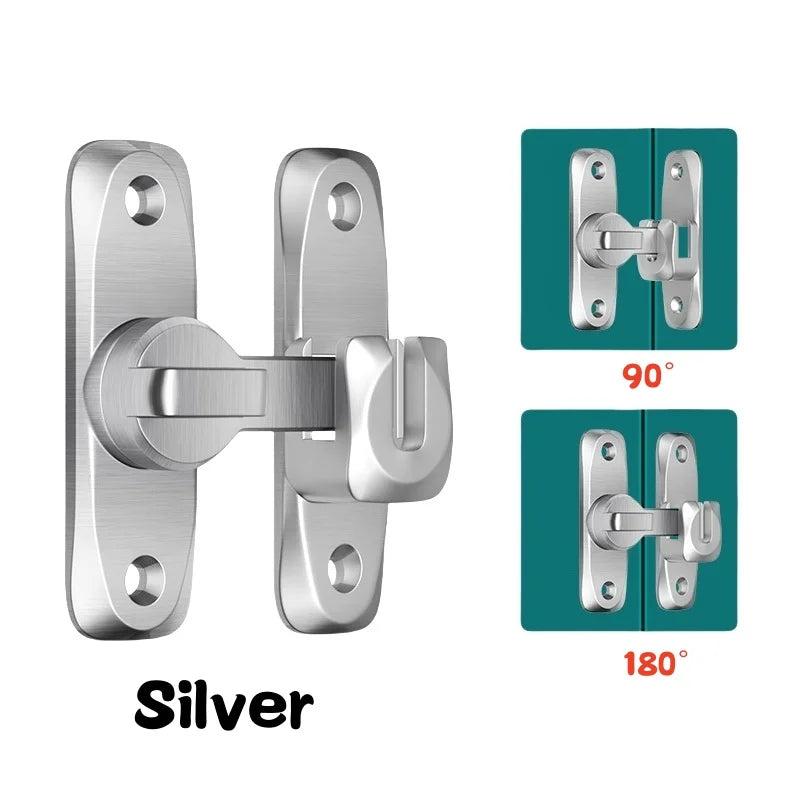 90/180 Degree Flip Door Lock Home Security Sliding Door Latch Small Gate Latches Hardware Anti-theft Lock Zinc Alloy Door Bol