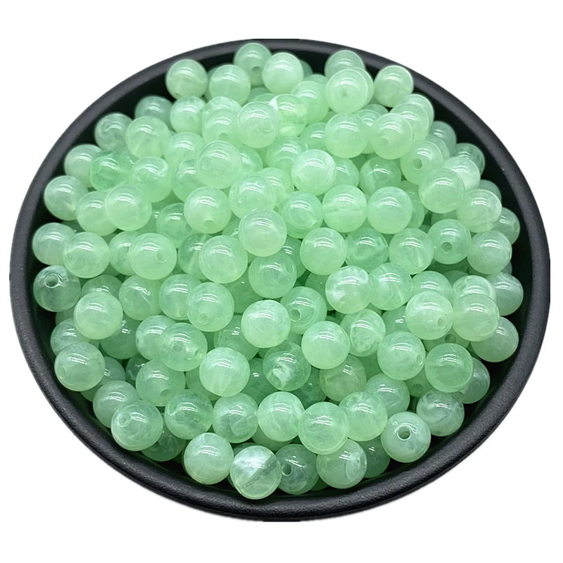 6 8 10mm Acrylic Round Beads for Jewelry Makeing Bracelet Necklace DIY Accessory