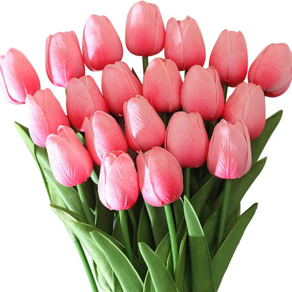 10Pcs Artificial Flower Realistic Touch Tulip Scrapbooking Vase Home Decor Wedding Garden Arch Garland Mother's Day Bouquet d