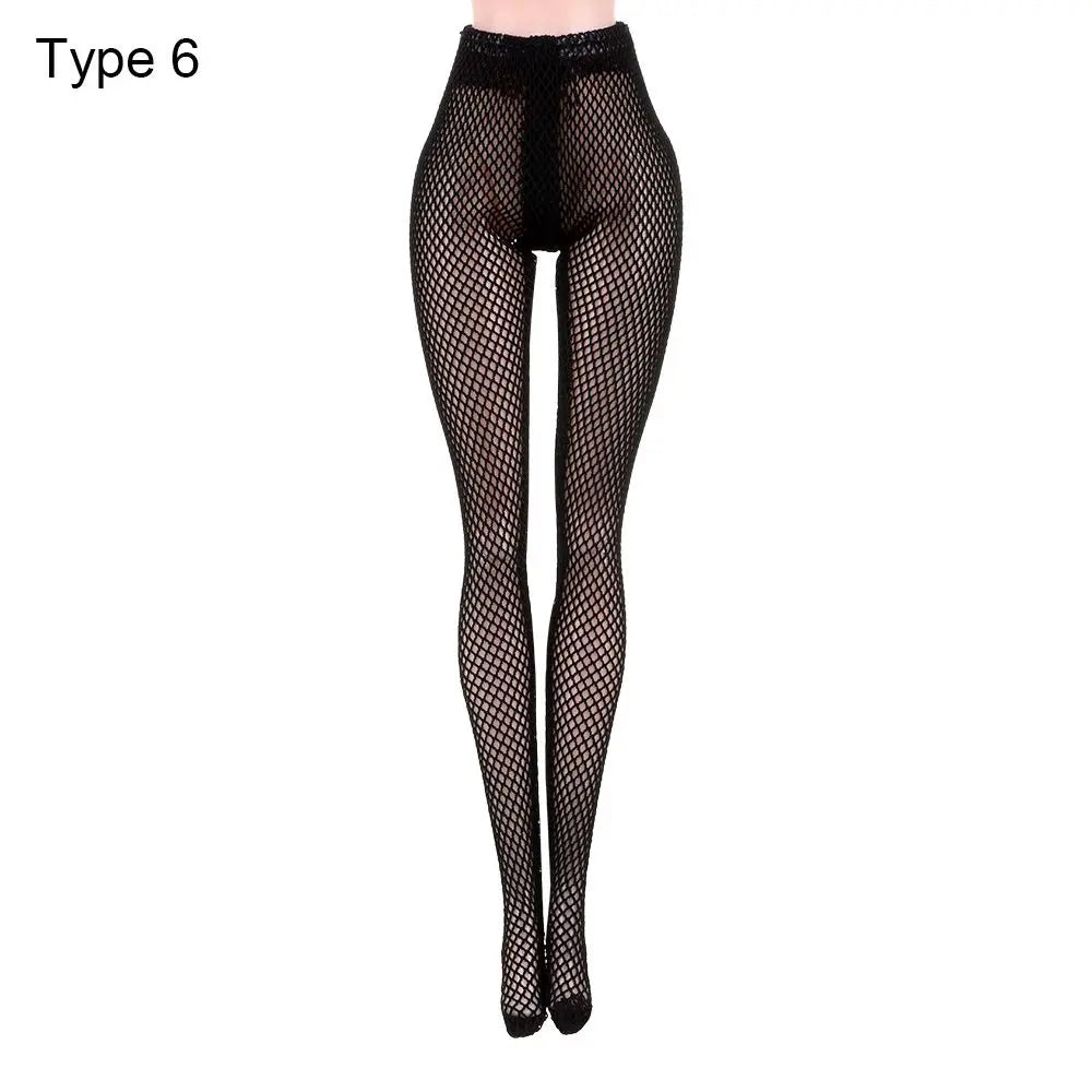 Suits 1/6 Doll Silk Stockings Mini Fishnet Tights Bottoms Socks Elastic leggings Miniature Pantyhose Dolls Accessories Girl G