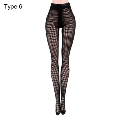 Suits 1/6 Doll Silk Stockings Mini Fishnet Tights Bottoms Socks Elastic leggings Miniature Pantyhose Dolls Accessories Girl G