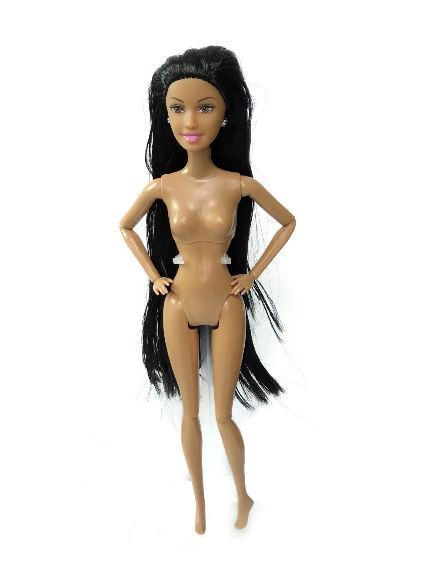 30cm Height Black Dolls Multi-jointed Black Skin African Dolls with Black Hair for Girls Diy Dress Up Toys