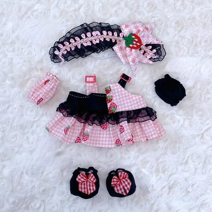 20cm Cute Mini Plush Doll'S Clothes Outfit Accessories Maid Skirt Cute Doll Dress Suit - 02