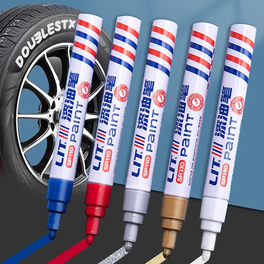 3mm 10p Colorful 8 Colors Permanent Paint Marker Waterproof White Markers tire tread rubber fabric Paint metal Paint Marker P
