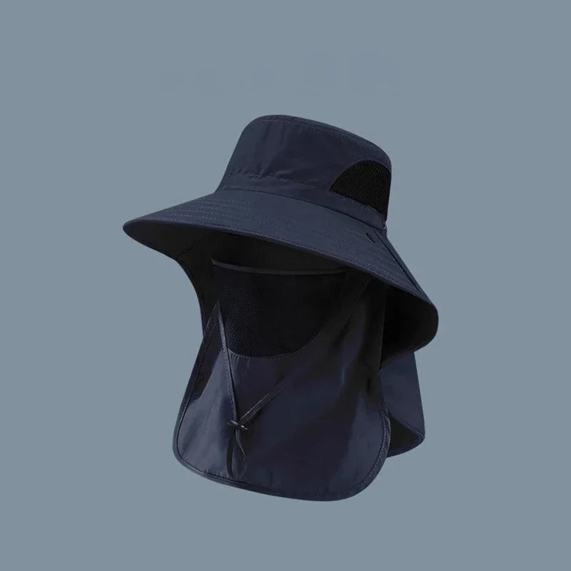Wide Brim Outdoor Sun Hat Breathable Full Face Sun Shield Cap Anti Uv Fishing Travel Sports Sunshade Hat For Daily Outdoor Us