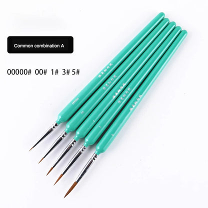 4/5/10pcs Miniature Hook Line Pen Art Painting Brushes Weasel Hair Paint Brush Gouache Watercolor Oil Paint Artists Hand Pain