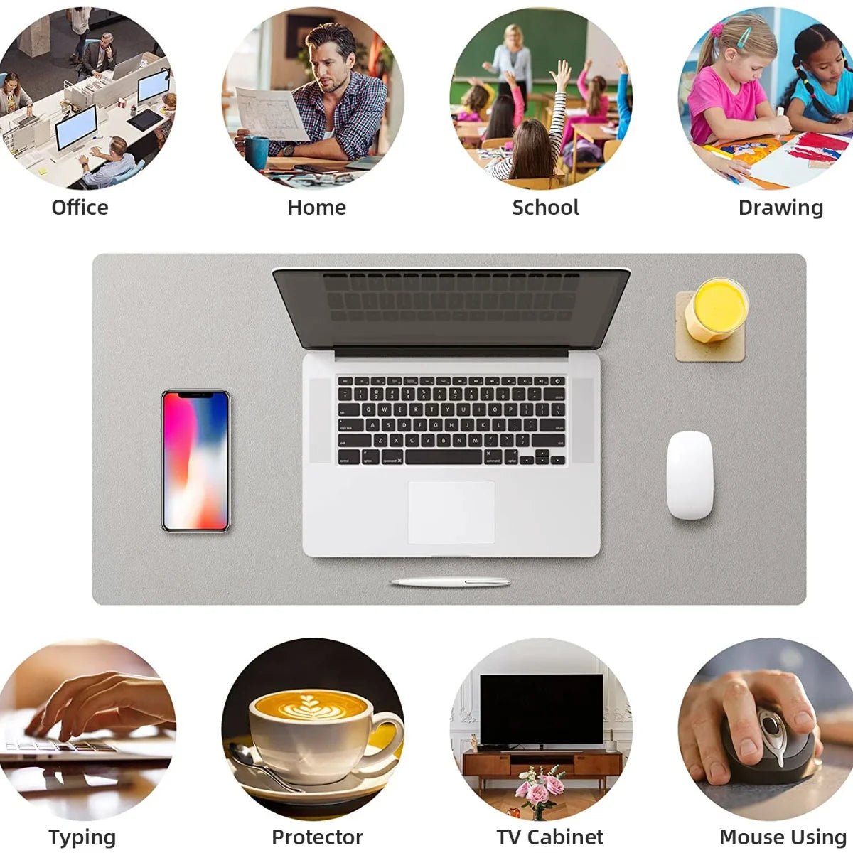 1 Pcs Large Size 600*300mm Office Desk Protector Mat PU Leather Waterproof Mouse Pad Desktop Keyboard Desk Pad Gaming Mousepa