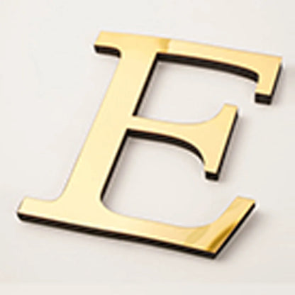 20cm Gold Acrylic Mirror English Letters Wall Stickers Birthday Decoration Festival Party Wedding Decor Self-adhesive Art Mur