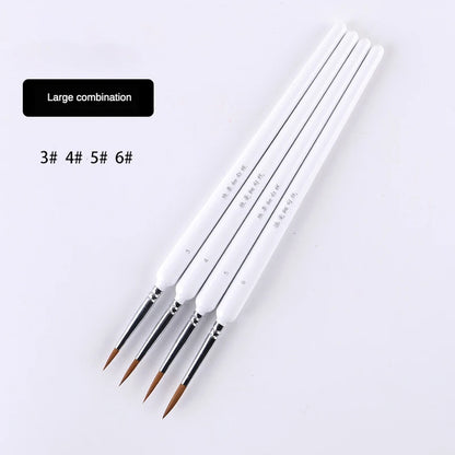 4/5/10pcs Miniature Hook Line Pen Art Painting Brushes Weasel Hair Paint Brush Gouache Watercolor Oil Paint Artists Hand Pain
