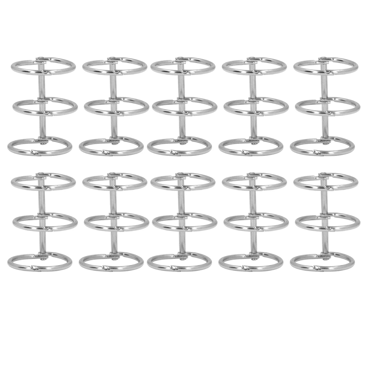 3 Metal Binders Book Rings Tight Lock Rust Proof 3 Metal Loose Leaf Binders Multi Layer Stainless Steel for Notebook - 25mm