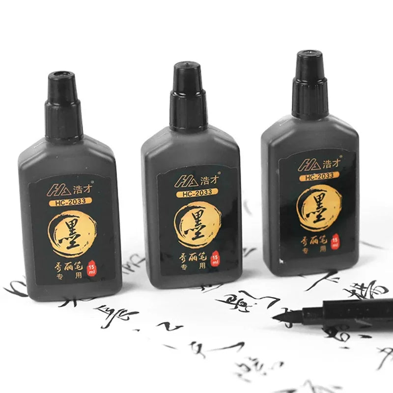 3 Pcs/Set Calligraphy Painting Pen Chinese Brush Pens for Writing Lettering Signatures Soft Brush Tip Refillable Ink Art Craf